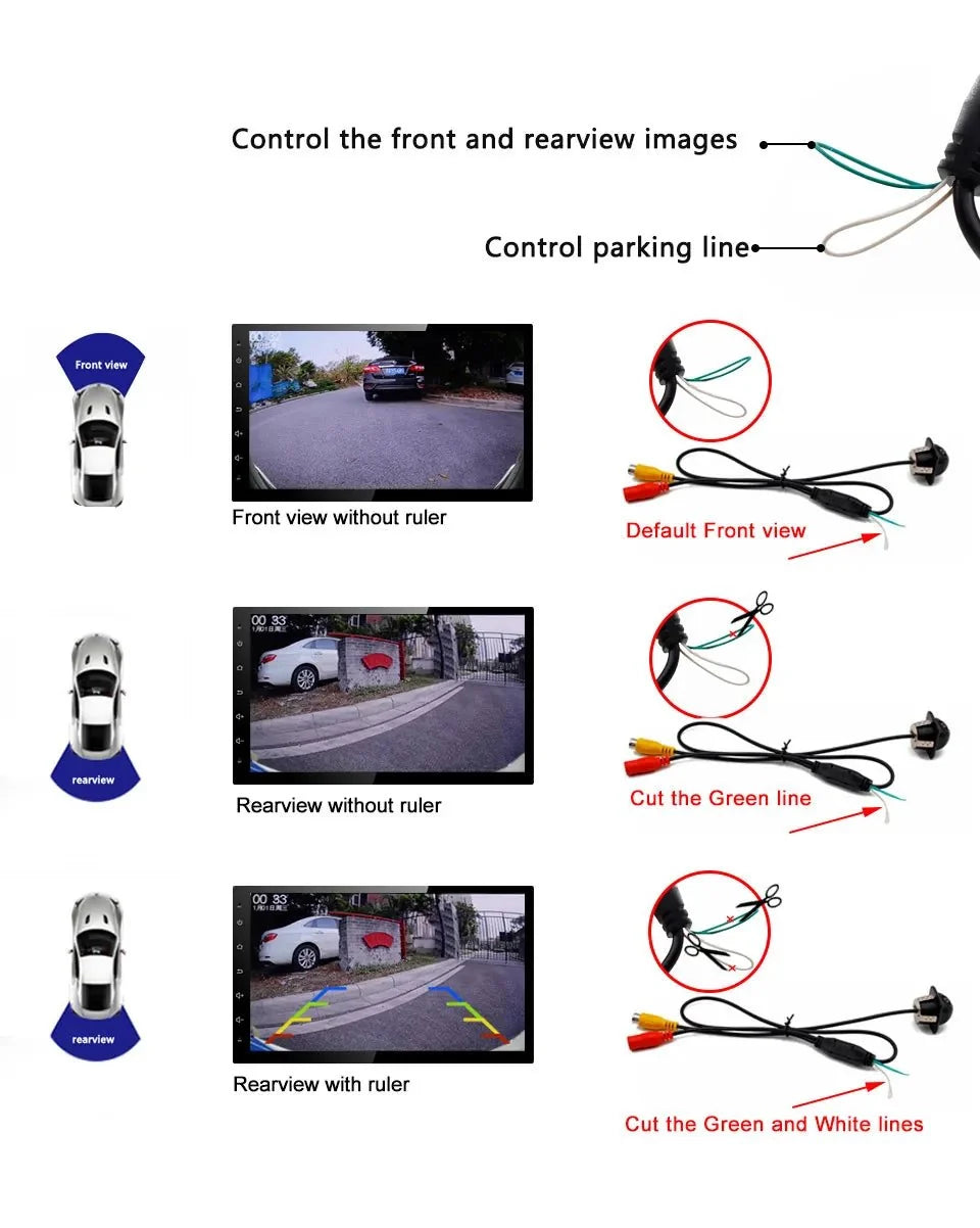 Smartour 4K CCD Fisheye Car Rear View Camera Night Vision With Parking Line - stepyours.com