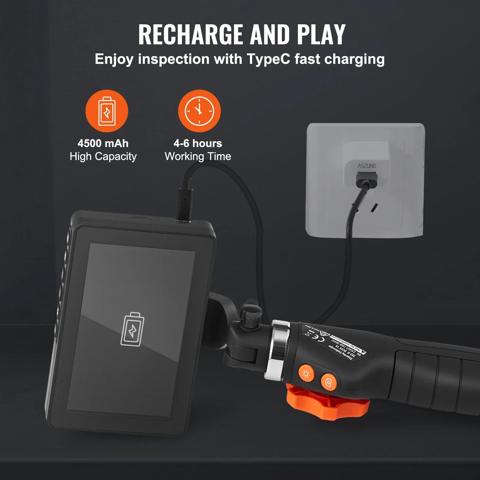 SucceBuy Articulating Borescope Camera With Light 5 Inch 1080P Display Hooks - stepyours.com