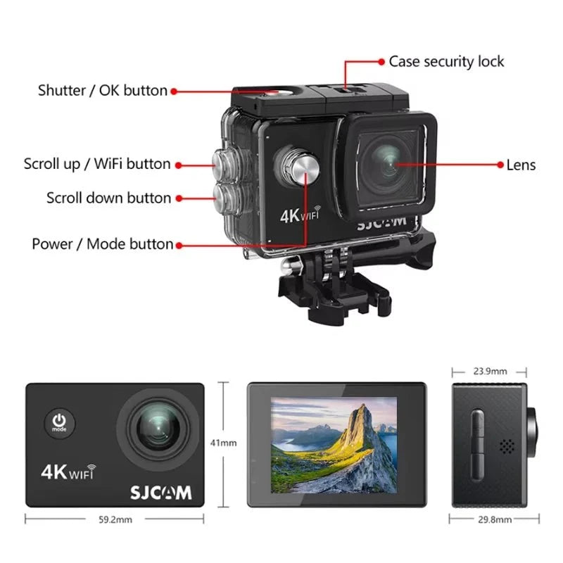 SJCAM SJ4000 Air Action Camera 4K Video 30M Waterproof WiFi Sports Cam - stepyours.com