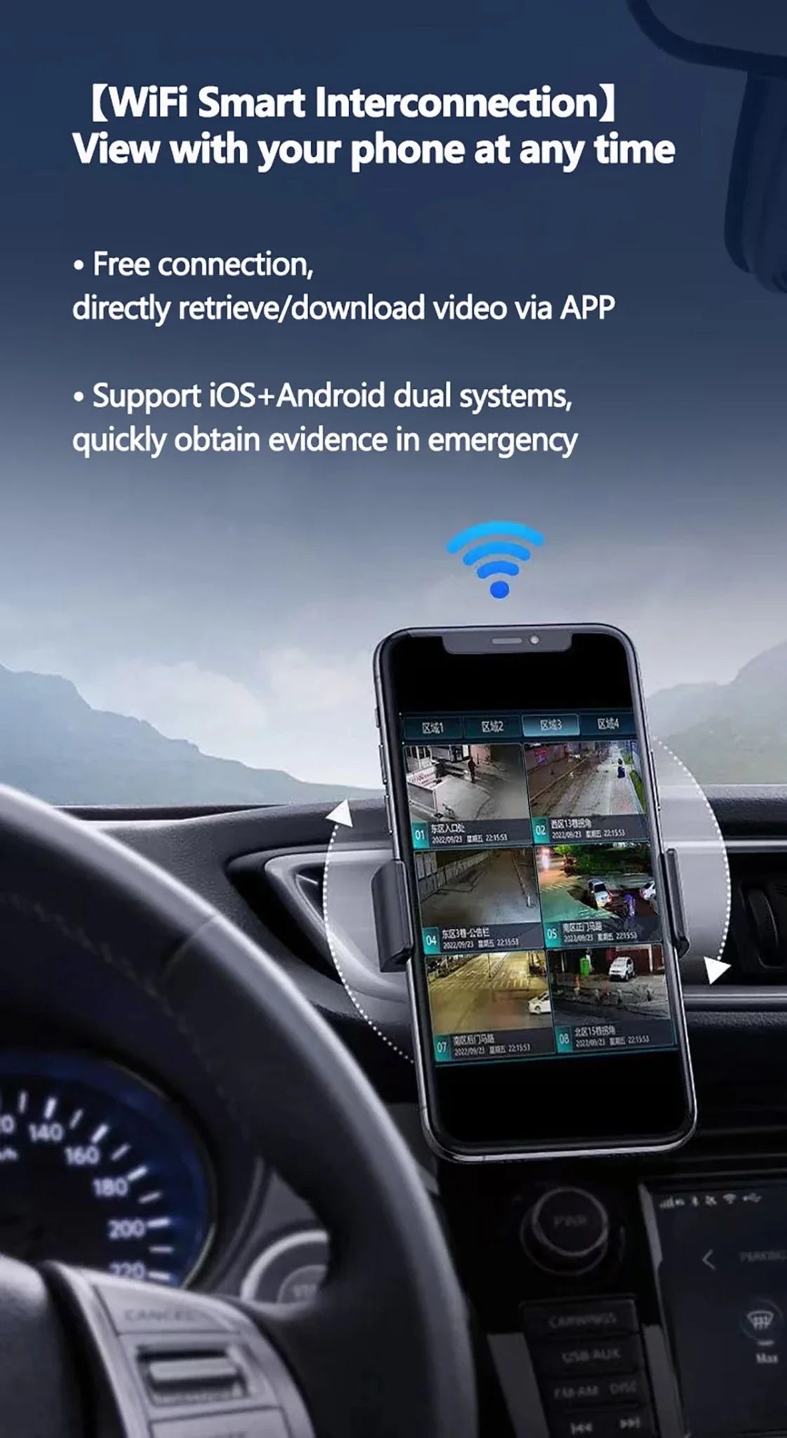 4 Channel WiFi Dash Cam DVR For Cars Front And Rear Interior 360 Parking 24h - stepyours.com