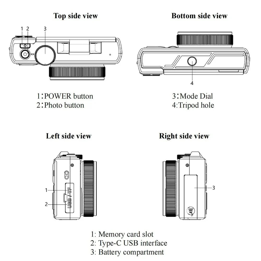 Amorus 75MP Digital Camera 5.7K Video 18x Zoom WiFi Vlog Camera - stepyours.com
