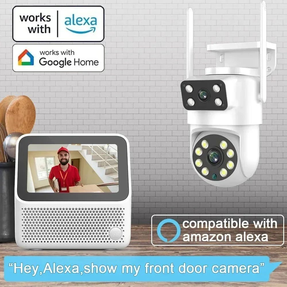 Sherway 4K 8MP Tuya Dual - Lens Outdoor PTZ Camera - AI Tracking and Smart Home - stepyours.com
