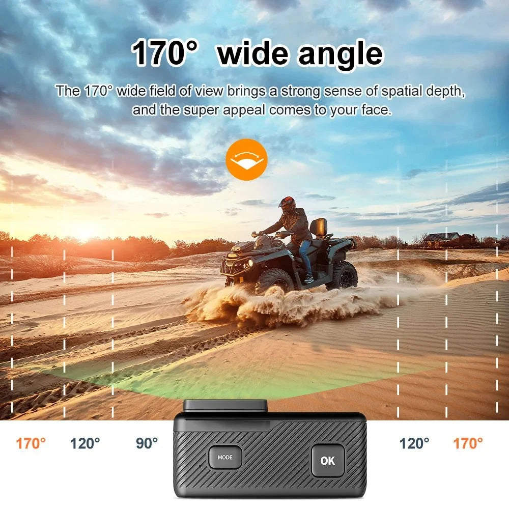Ourlife 5K Action Camera 4K60FPS 2 Inch Touch Screen WiFi 30M Waterproof Bicycle - stepyours.com