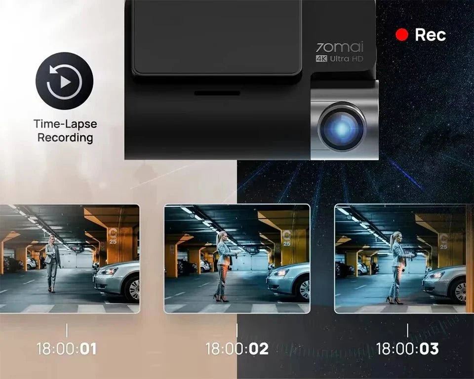 70mai 4K Dash Cam A810 Front Rear Set With 4G LTE UP04 GPS ADAS DVR - stepyours.com