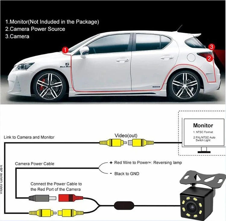 4.3 Inch Rotatable Rear View Camera For Car Reversing With 170 Degree Angle - stepyours.com