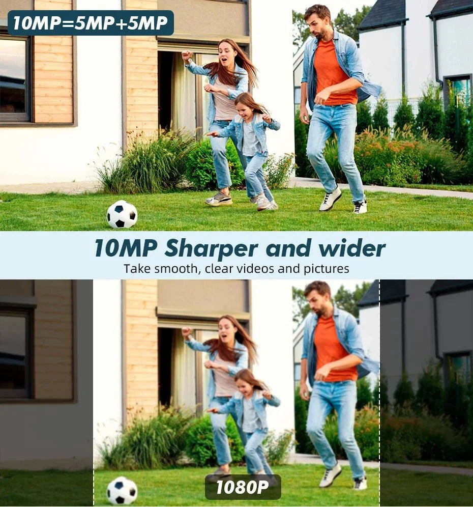 Fuers 5K 10MP Dual Lens IP Camera - Auto Tracking Tuya Smart WiFi CCTV - stepyours.com