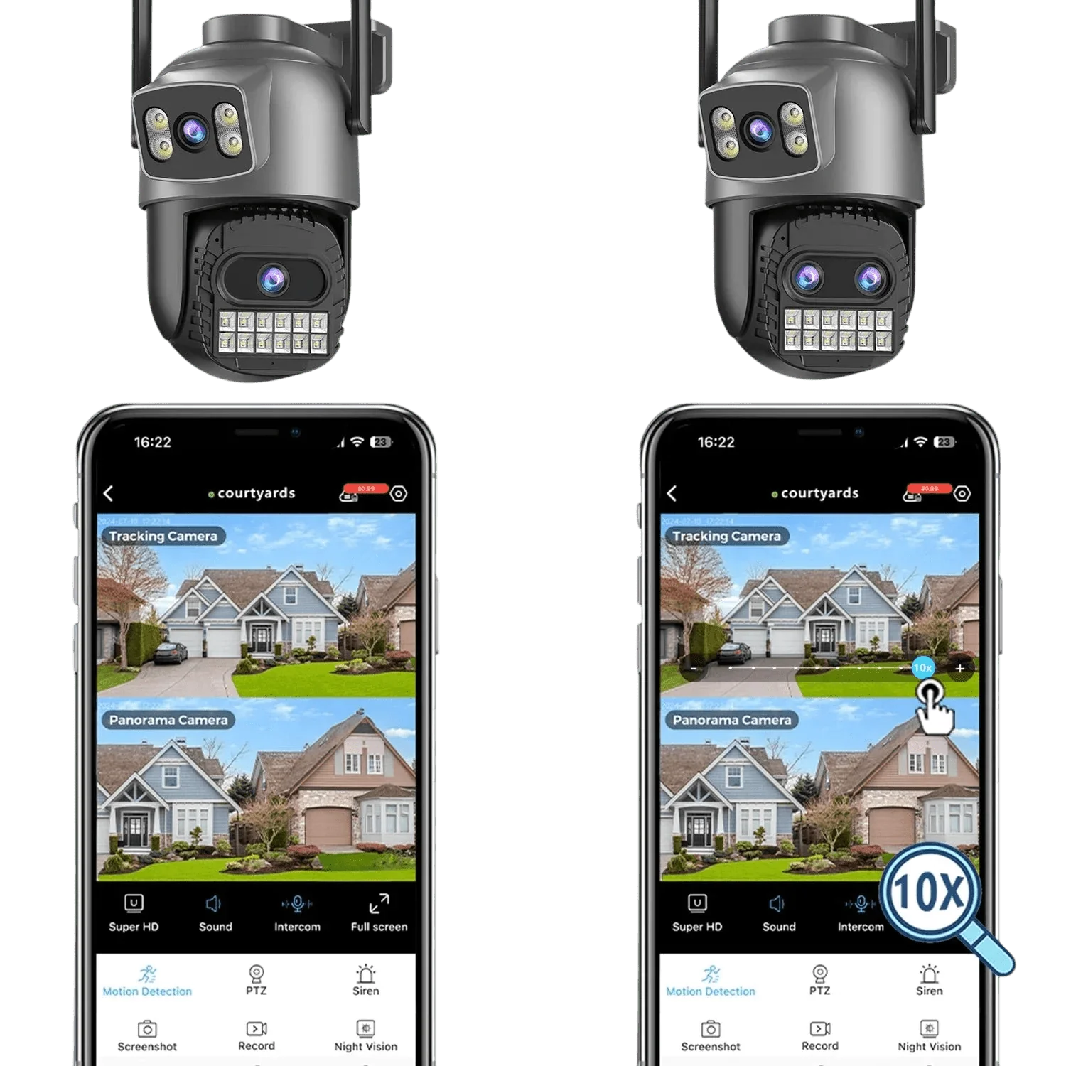 BESDER 15MP WiFi Outdoor Camera Dual Screen 10X Zoom PTZ Security IP Cam - stepyours.com