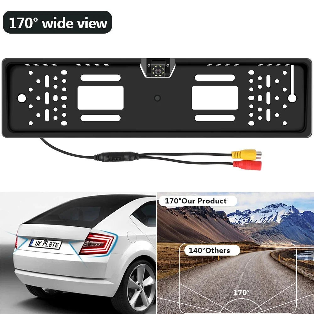 12V Car Rear View Camera 4 And 8 LED License Plate Holder Parking Sensor - stepyours.com