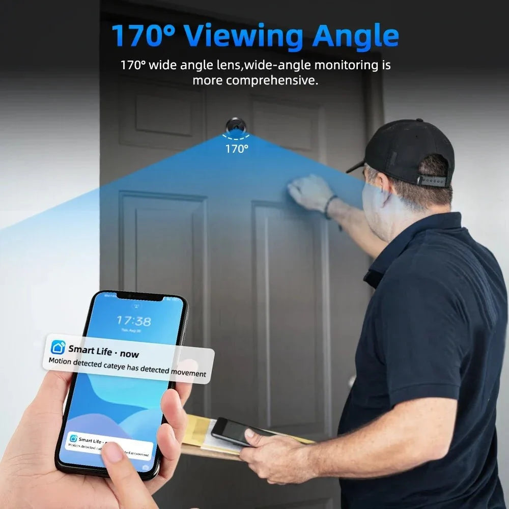 Awapow Tuya Smart WiFi Doorbell Peephole 1080P Night Vision - stepyours.com