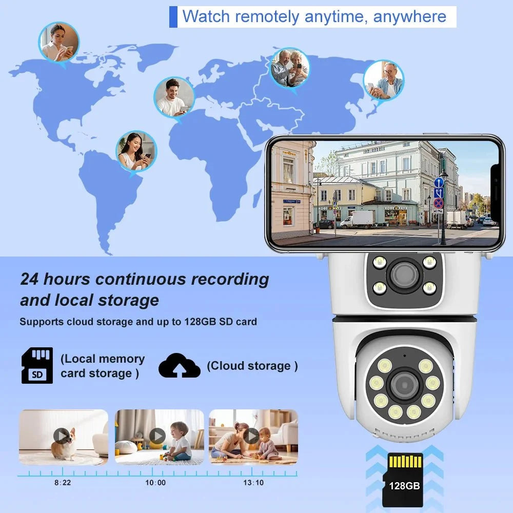 NovoLumen Tuya HD Dual Lens 5G WiFi PTZ Outdoor IP Camera Color Night Vision - stepyours.com