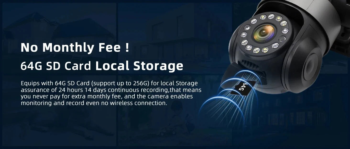 10K 20MP Outdoor WiFi Security Camera 360 Degree PTZ With 4 Lenses And 16X Zoom - stepyours.com