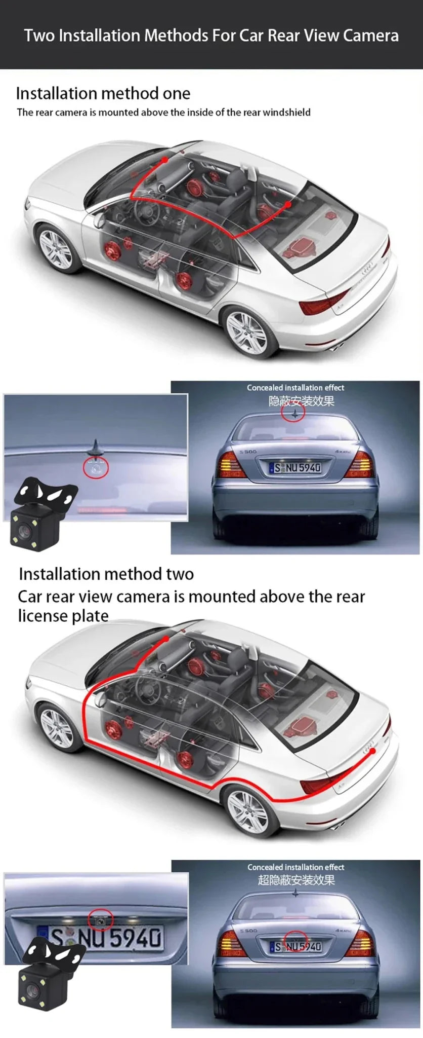 3 Channel 1080P Dash Cam For Cars With WiFi DVR Night Vision Rear View Camera - stepyours.com