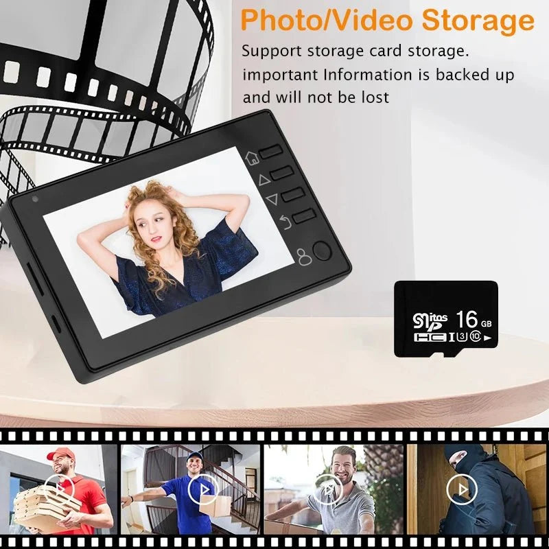 Smart Peephole Doorbell 3 Inch 1080P 140 Degree Camera - stepyours.com