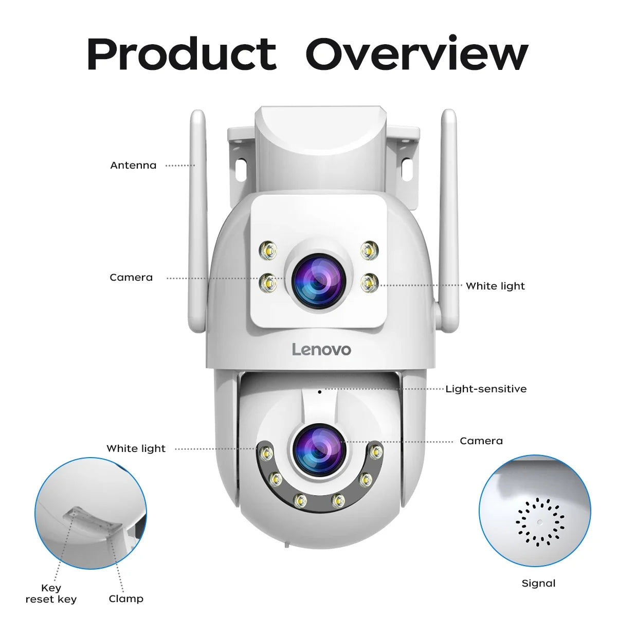 Lenovo HD PTZ Outdoor Camera Dual Lens 6MP With Auto Tracking - 5G WiFi by stepyours.com