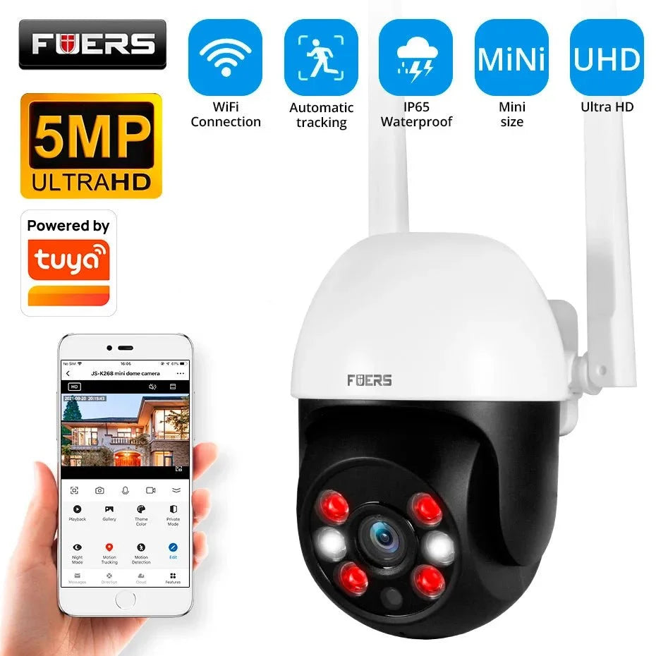 Fuers 8MP 4K Outdoor Security Camera AI Tracking Tuya Smart - stepyours.com