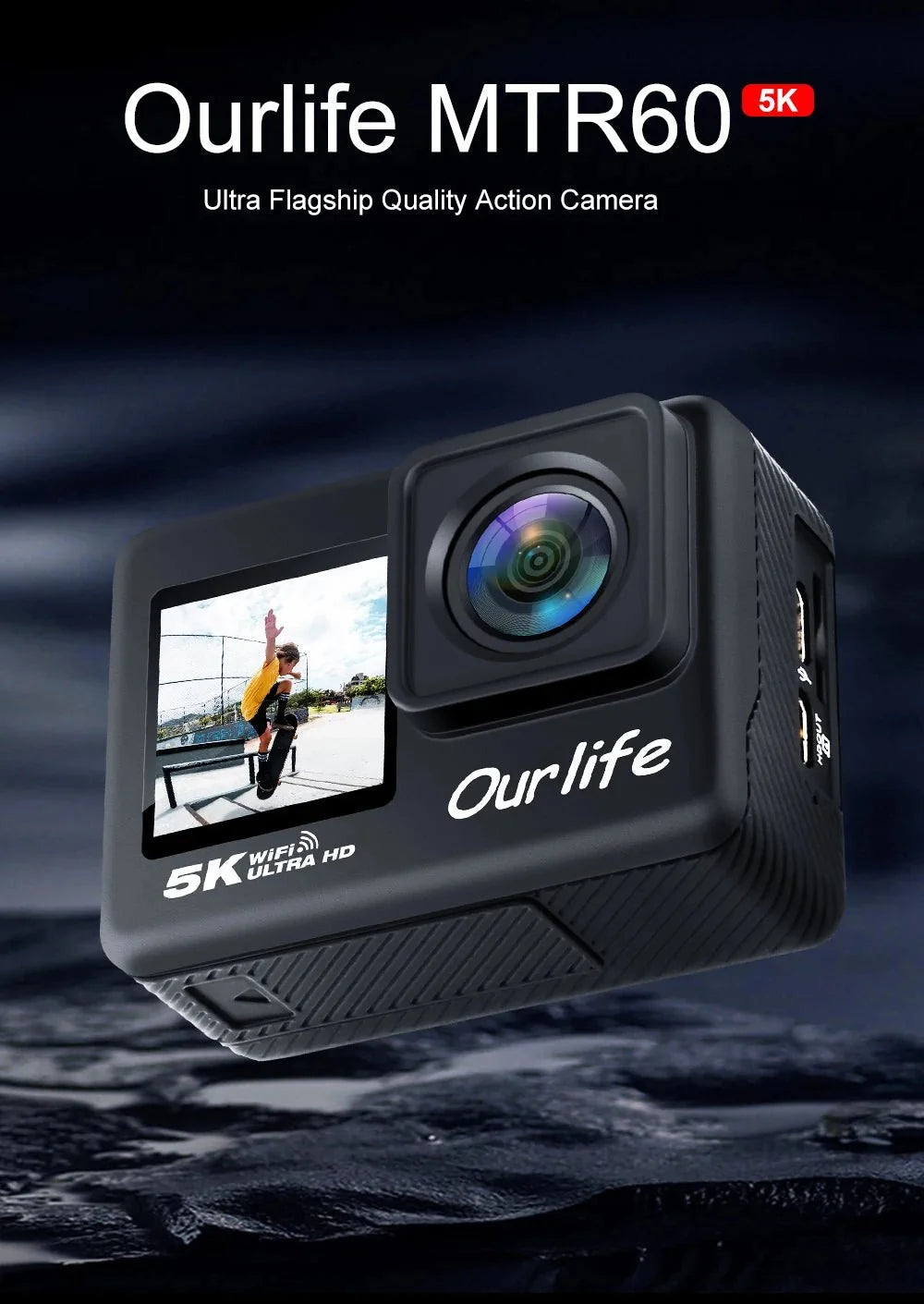 Ourlife MTR60 Action Cam 2.0 Touch Screen EIS 170 Degree Waterproof 30M WiFi - stepyours.com