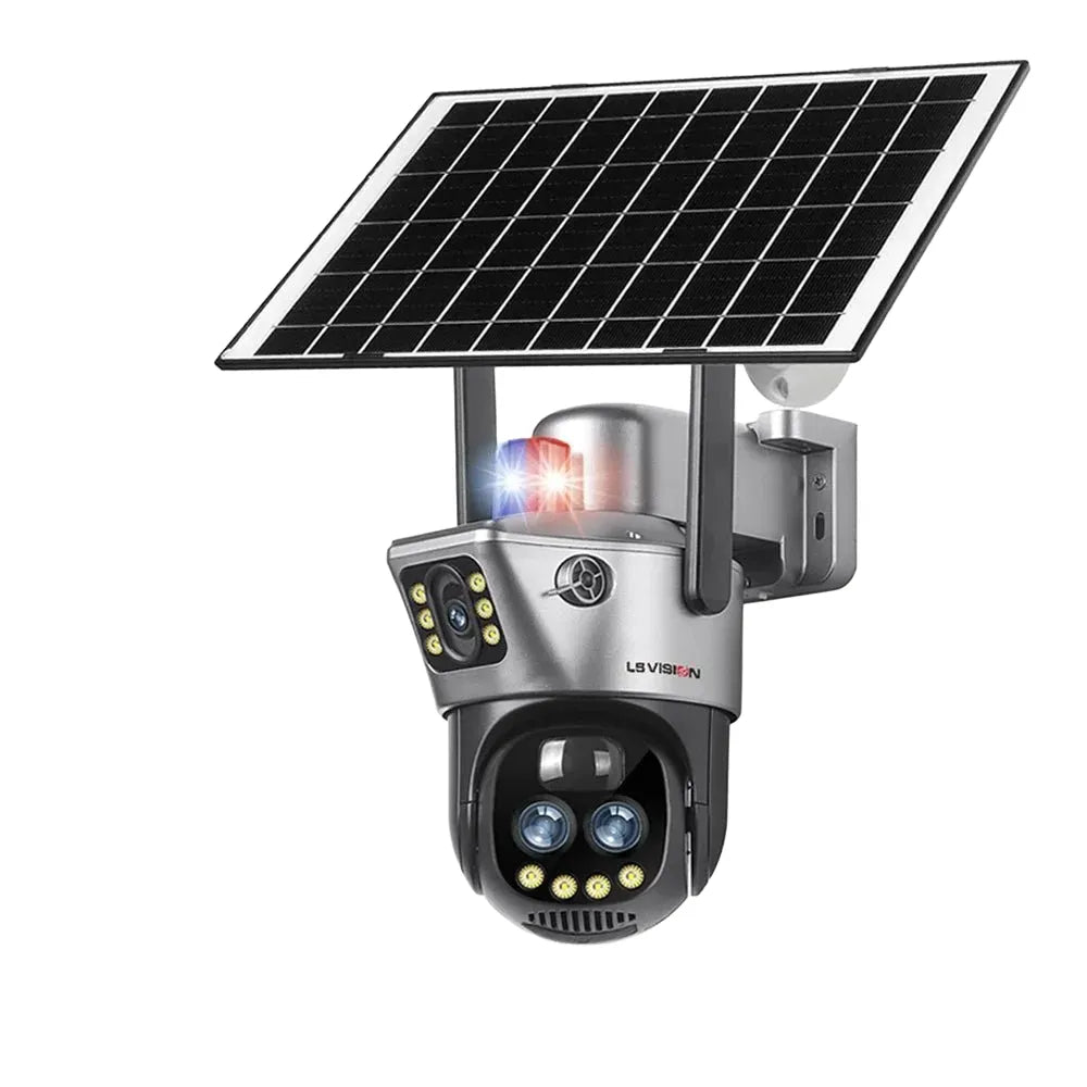 LS Vision Dual Screen Solar Camera 4G WiFi Outdoor Security 10X Zoom IP66 - stepyours.com