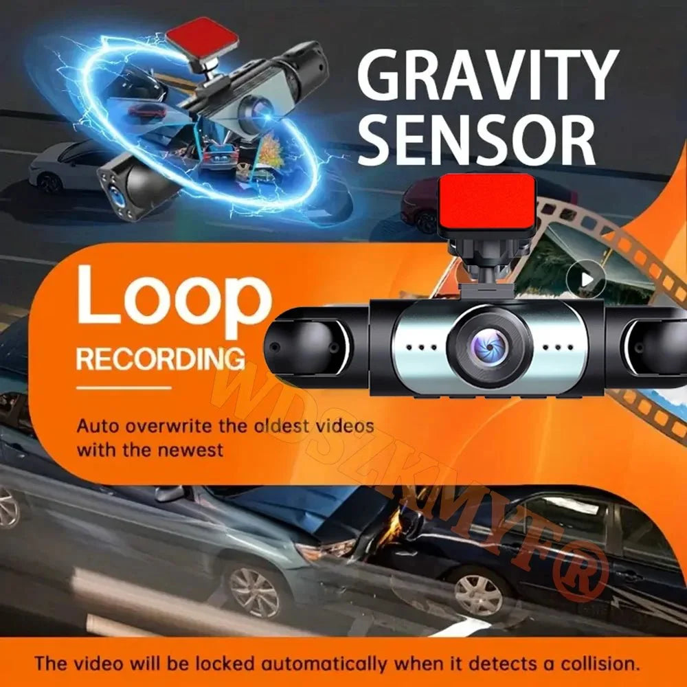 4 Lens Car DVR 360 Degree Dash Cam 1080P Front Left Right Rear View Camera - stepyours.com