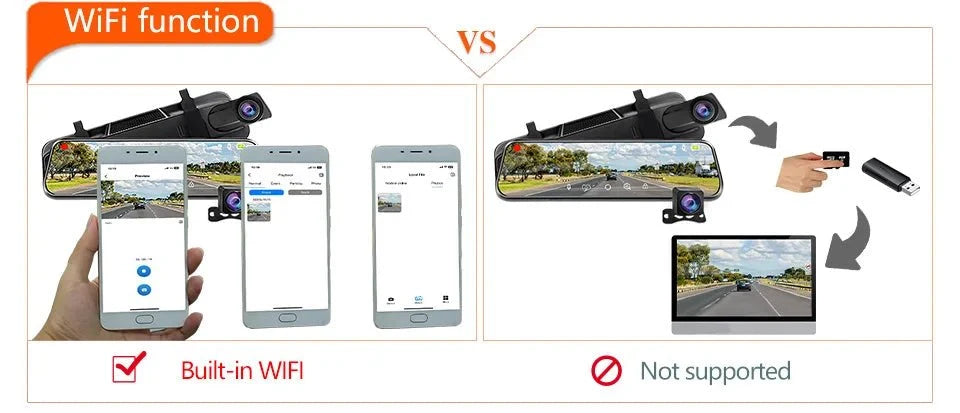 EACE 2.5K Mirror Dash Cam For Car Touch Screen With GPS WiFi 1440P Parking DVR - stepyours.com