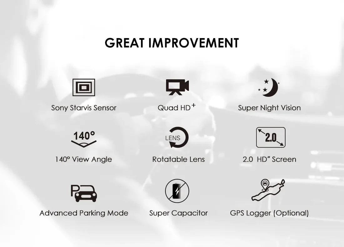 VIOFO A119 V3 2K Car Dash Camera With Parking Mode G Sensor Rota Lens - stepyours.com