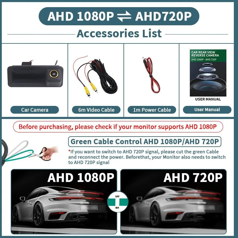 Rear View Camera 1080P 170 Degree For Ford Focus 2 Mk2 Mondeo Mk4 S Max - stepyours.com