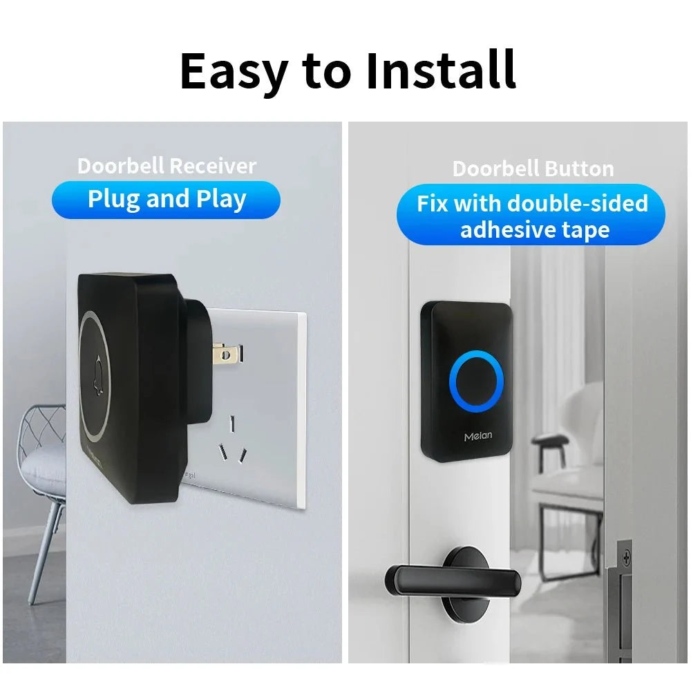 Meian Smart Wireless Doorbell IP65 Waterproof 60 Songs - stepyours.com
