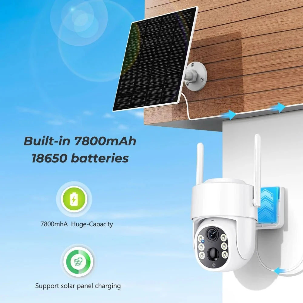ICSEE 5MP Solar Wireless Outdoor Camera 7800mAh Battery 365 Day Standby - stepyours.com