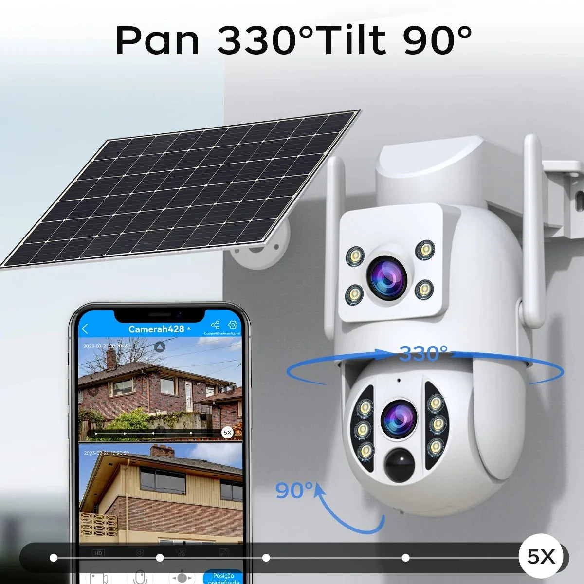 JOOAN S3 Solar Wireless Security Camera - Dual Lens 4K With PIR Hooks - stepyours.com