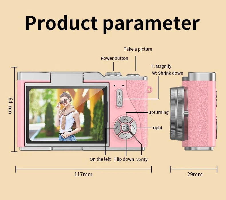 4K 48MP Digital Camera Camcorder For Kids Beginners With 2.4 Inch Screen - stepyours.com