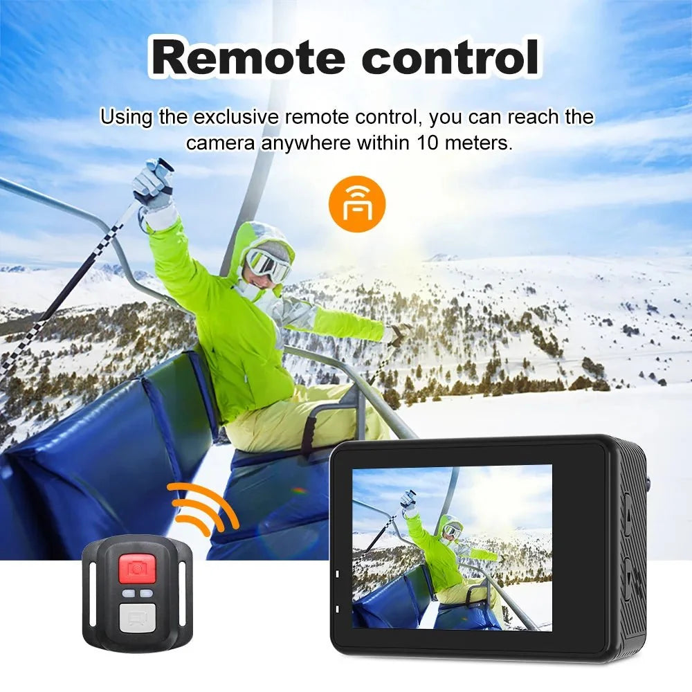 Ourlife 5K Action Camera 4K60FPS 2 Inch Touch Screen WiFi 30M Waterproof Bicycle - stepyours.com