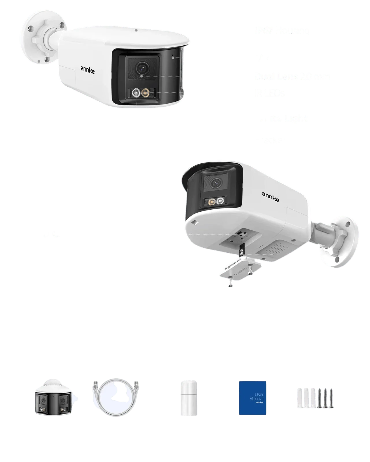 ANNKE 4K 8MP Dual - Lens Outdoor PoE Camera - 180 - Degree Wide View - stepyours.com