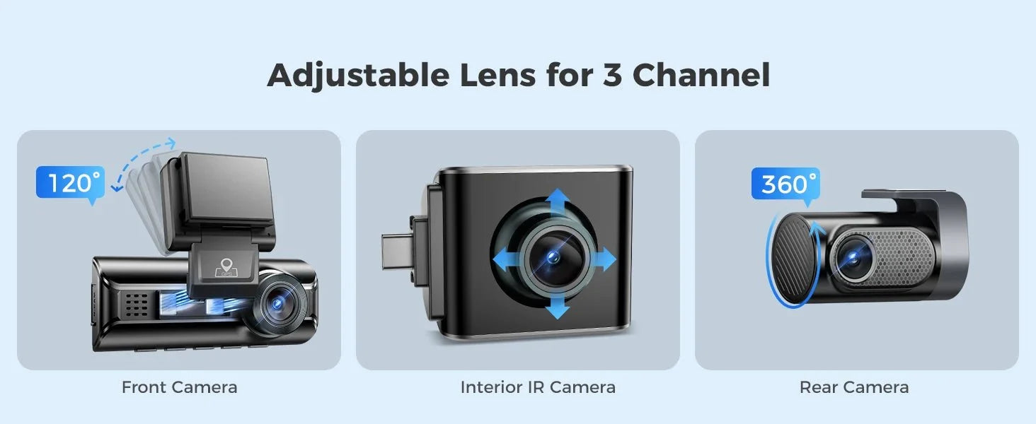AZDOME M550 Pro 4K Dash Cam WiFi GPS Night Vision Parking Monitor Rear Camera - stepyours.com