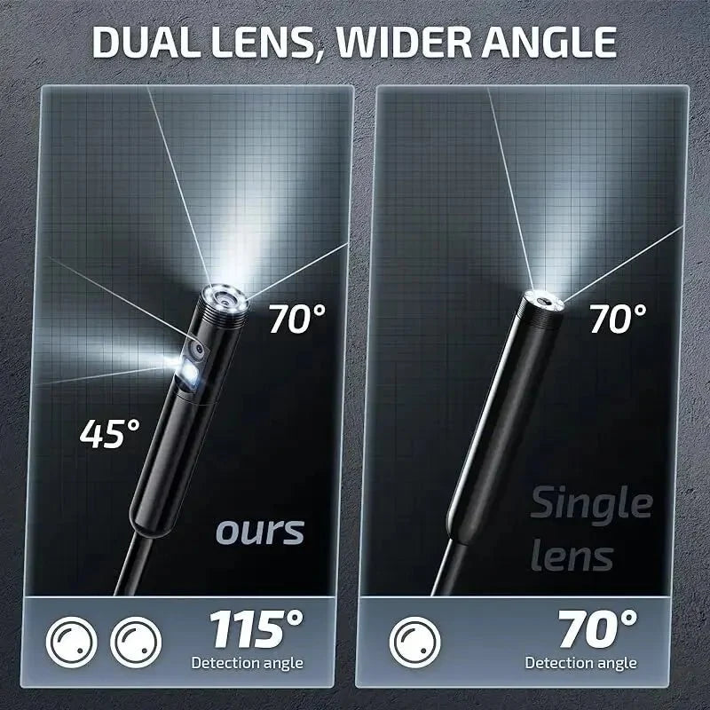 INSKAM WiFi Endoscope Camera Dual Lens Borescope Waterproof For Car Plumbing - stepyours.com