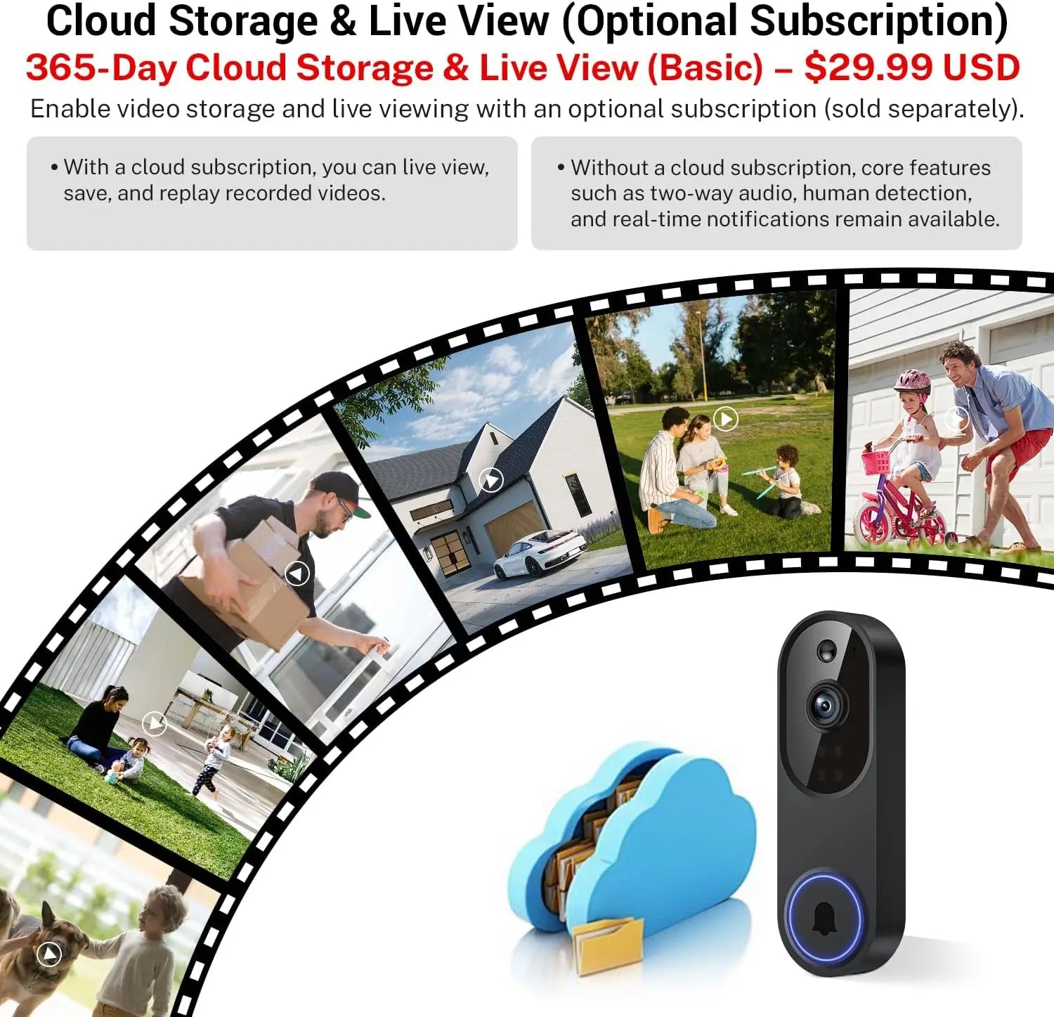 1080p Wireless Doorbell AI Motion Night Vision With Audio - stepyours.com