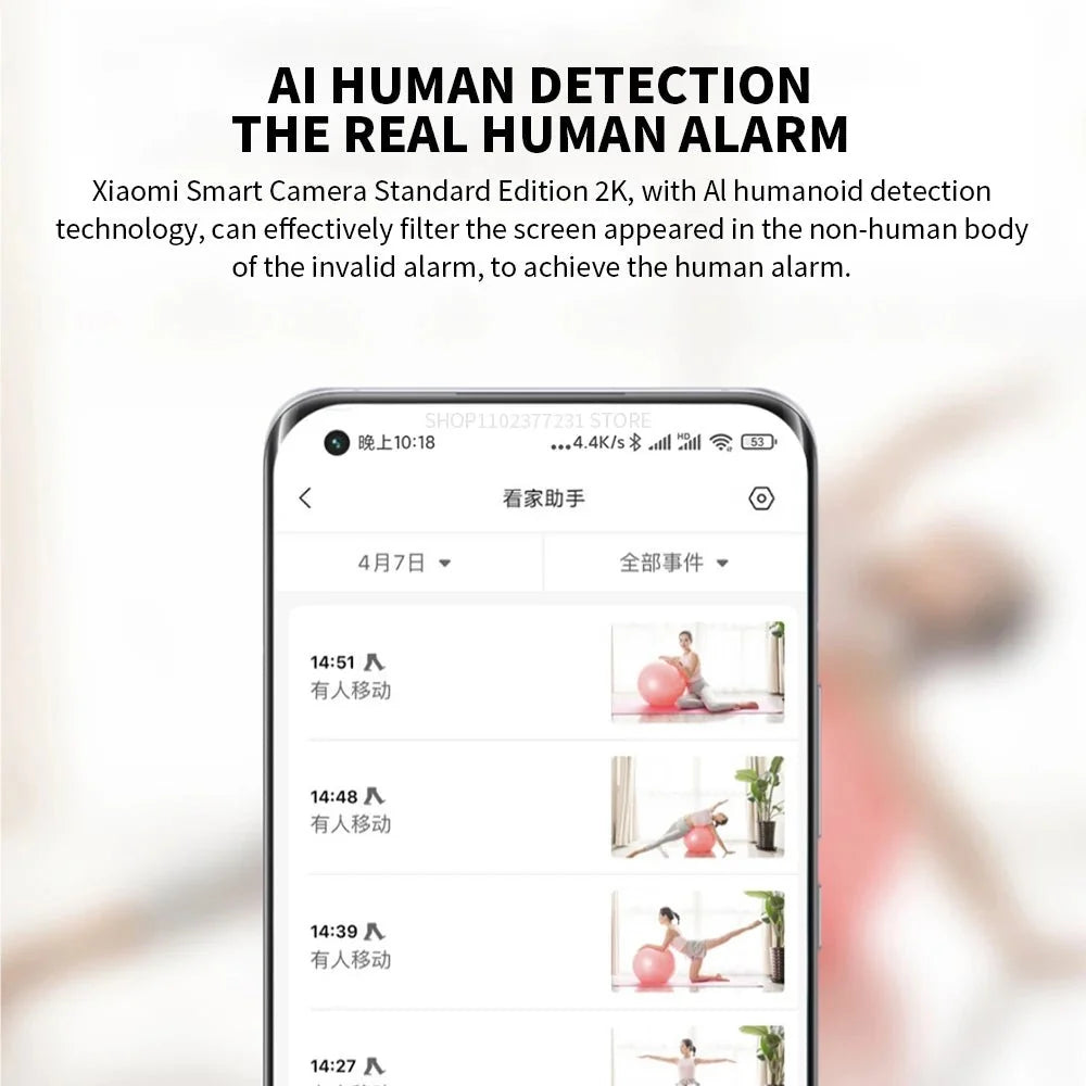 Xiaomi Smart IP Camera Standard Edition 2K HD Infrared Night Vision AI Alarm - stepyours.com