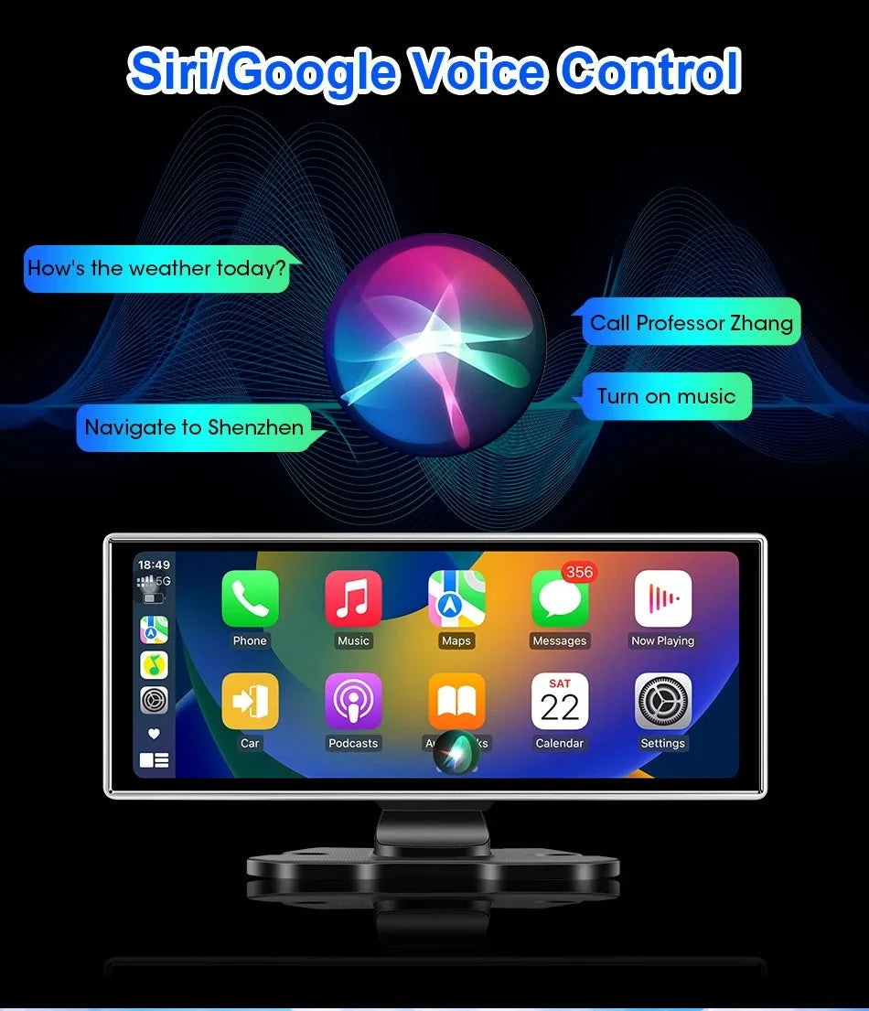 11.26 Inch 4K Dual Lens Dash Cam With Wireless CarPlay Android Auto GPS WiFi - stepyours.com