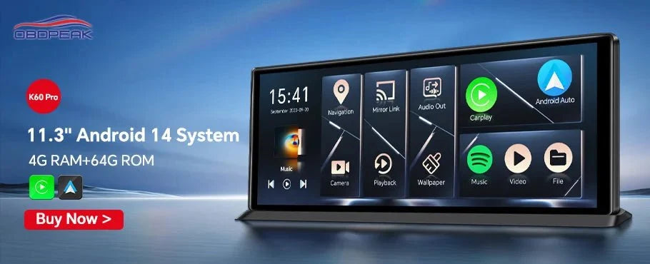 K8 Pro 11.3 Inch Dash Cam Dual Lens 5K GPS 5G WiFi Ultimate CarPlay Android Auto - stepyours.com