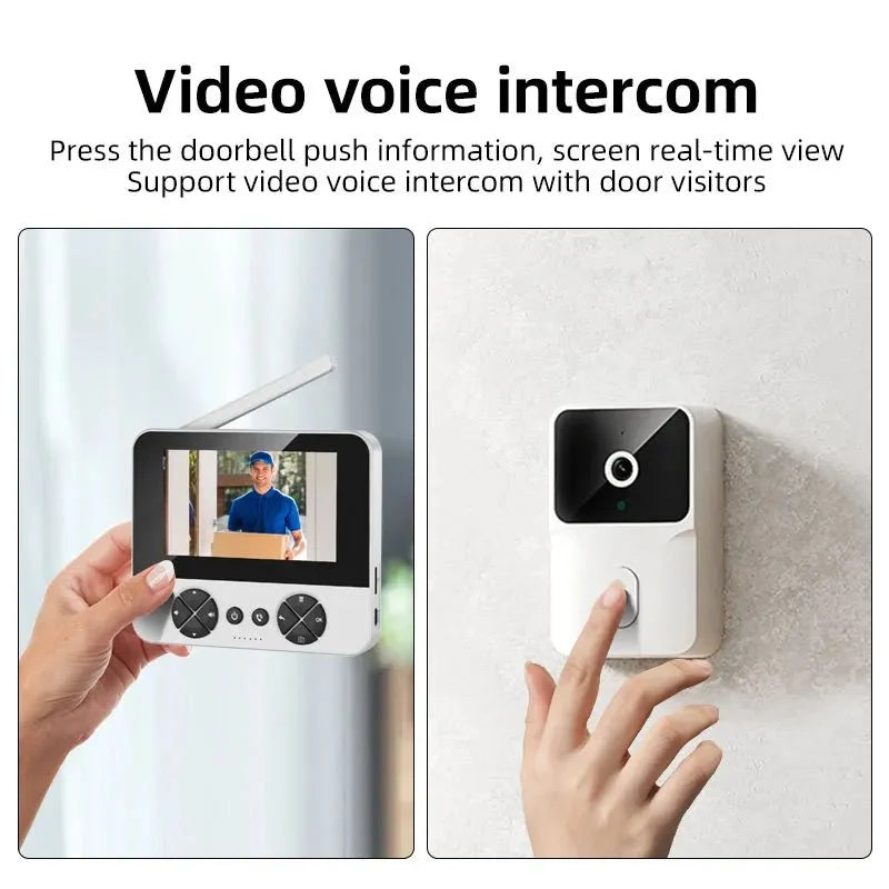 Wireless Video Doorbell 4.3 IR Night Vision Two Way Intercom - stepyours.com