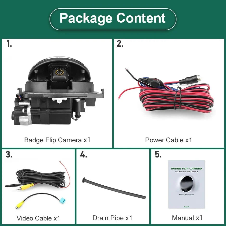 170 Degree AHD 1080P Flip Emblem Rear View Camera For VW Golf 6 7 8 - stepyours.com