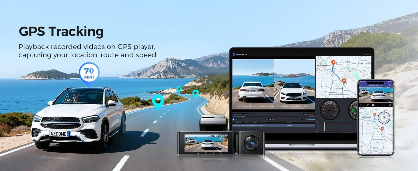 AZDOME M550 Pro Dash Cam IR Night Vision 4K Plus 2.5K 5.8Ghz WiFi GPS Screen - stepyours.com
