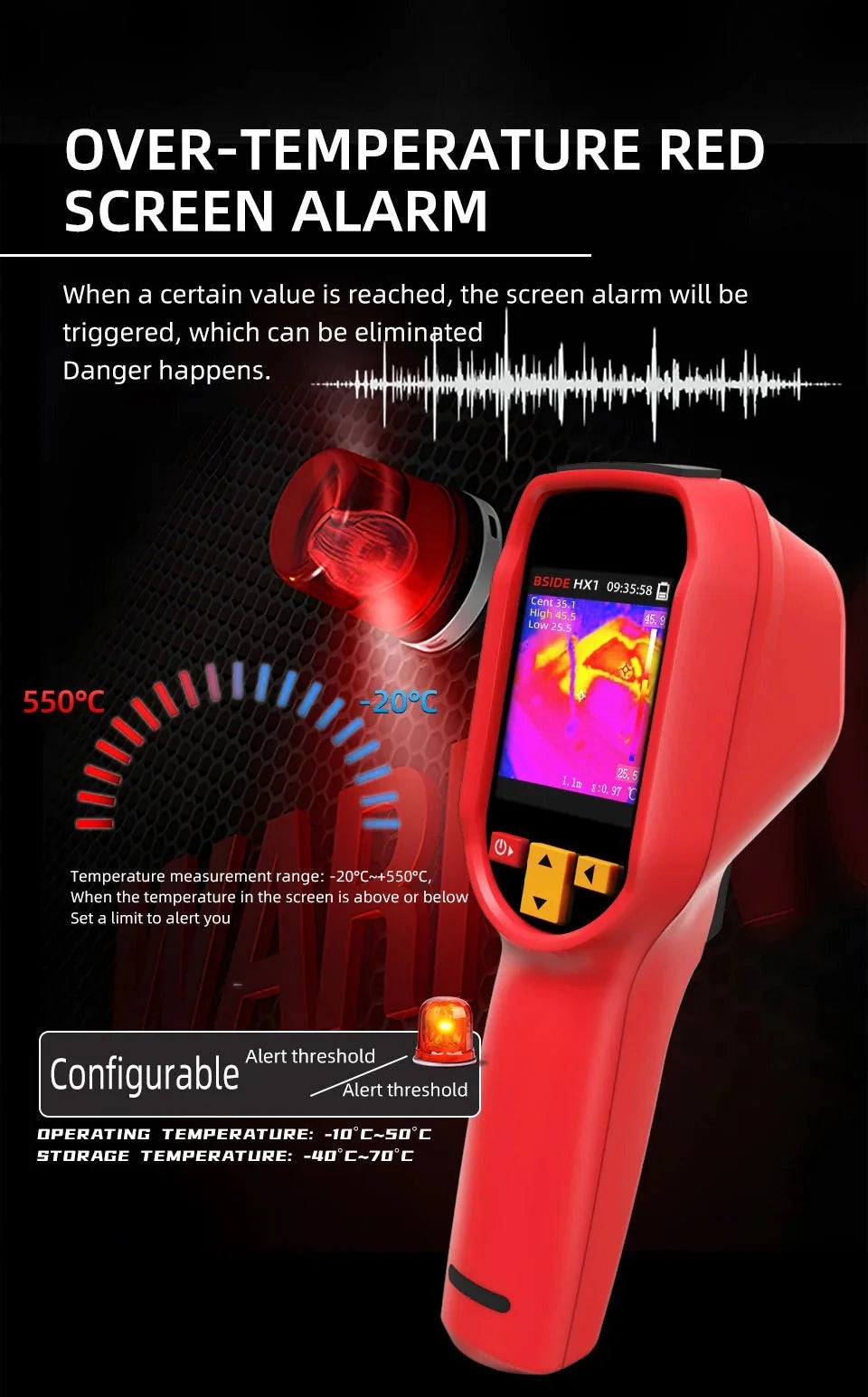BSIDE HX1 Handheld Thermal Imaging Camera - 240x240 IR for PCB and Automotive - stepyours.com