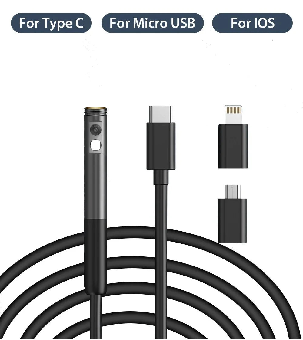 KERUI 2MP Industrial Endoscope Camera - Dual Lens, IP67 Waterproof, Type - C Ready - stepyours.com