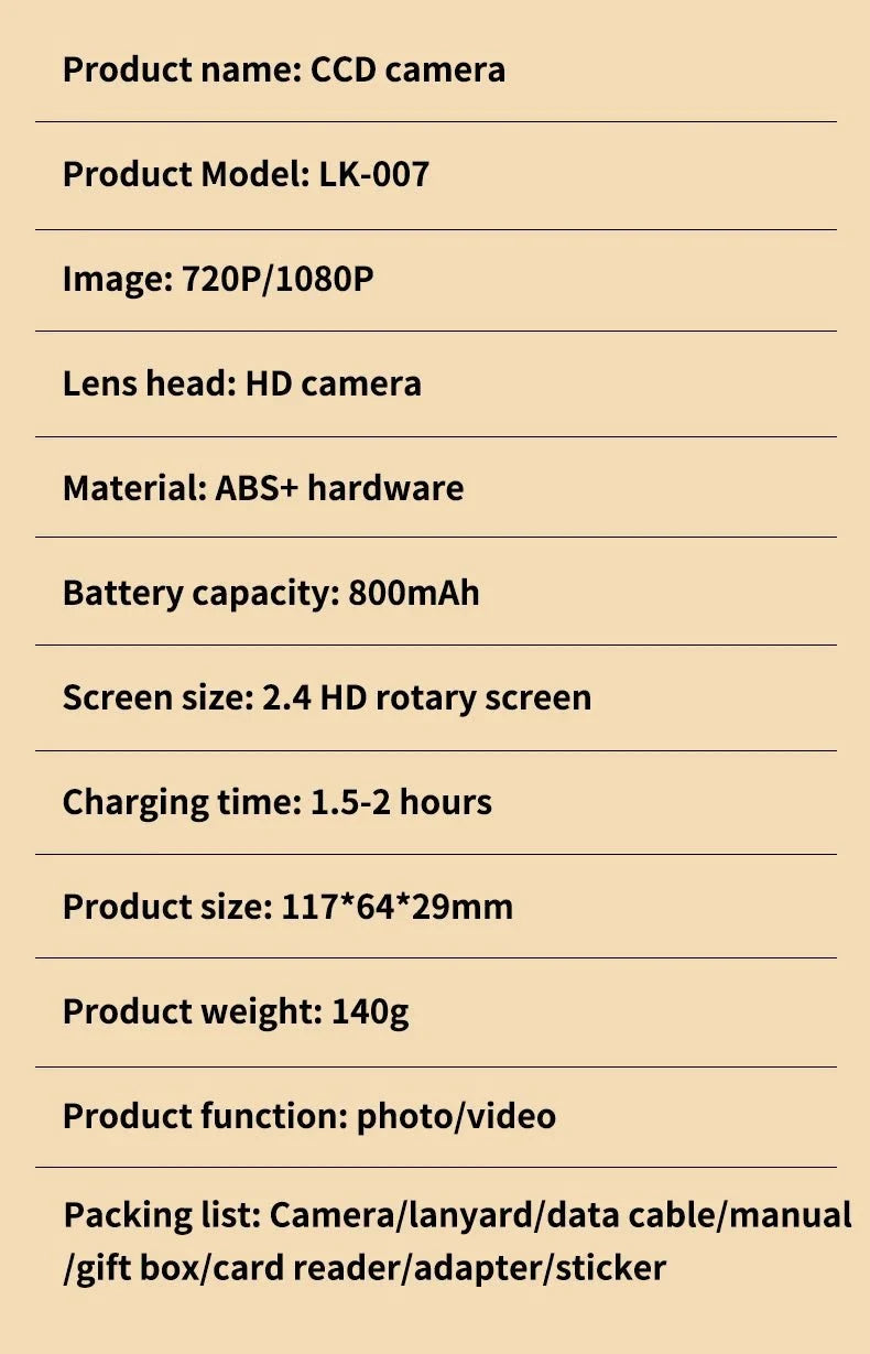 4K 48MP Digital Camera Camcorder For Kids Beginners With 2.4 Inch Screen - stepyours.com