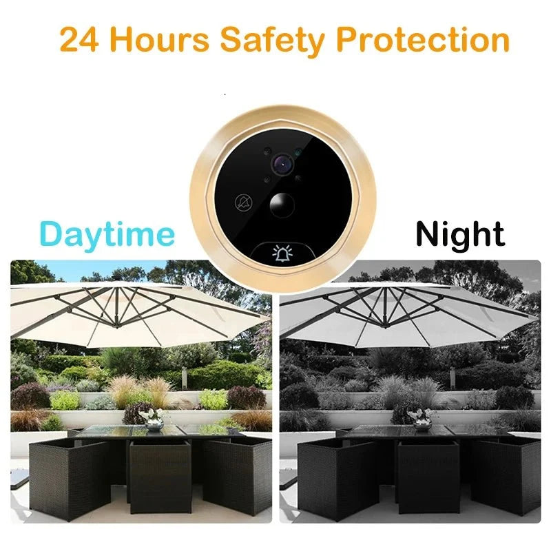 Smart Peephole Doorbell 3 Inch 1080P 140 Degree Camera - stepyours.com