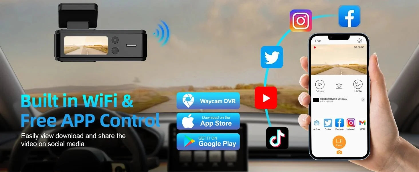 Aprilboy 4K Dash Cam With Front And Rear Cameras Night Vision Parking Monitor - stepyours.com