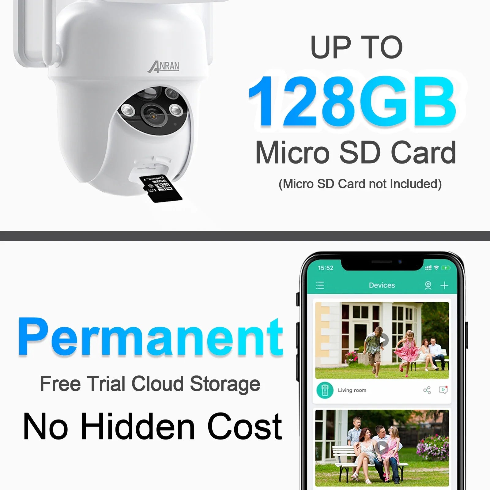 ANRAN Solar Camera With PIR Humanoid Detection For Outdoor Security 2K 2 4G WiFi - stepyours.com
