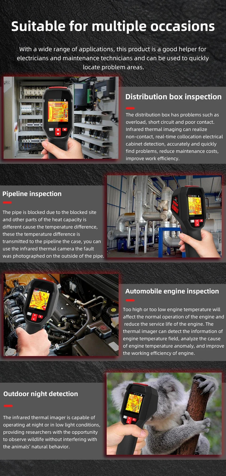 BSIDE HX3 Handheld Thermal Imaging Camera - For PCB, Pipes And Fire Safety - stepyours.com