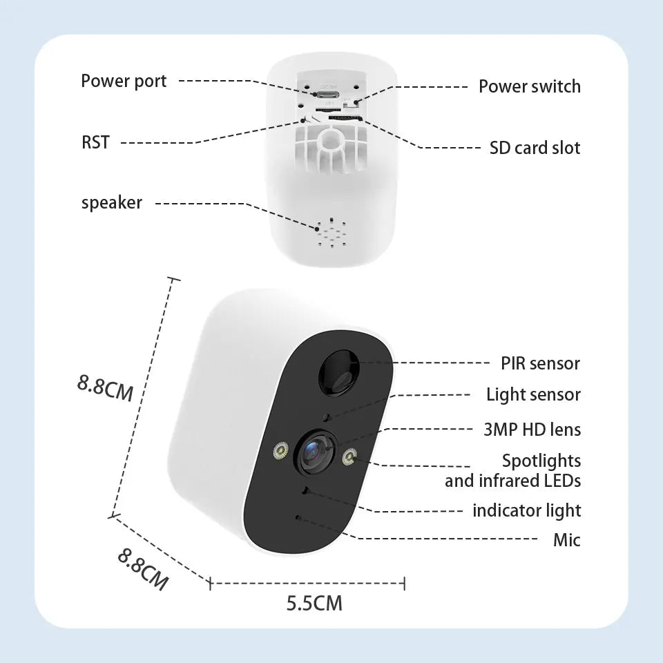 XVIM Solar Security Camera 1080P Wireless Battery Powered Outdoor Smart Motion - stepyours.com