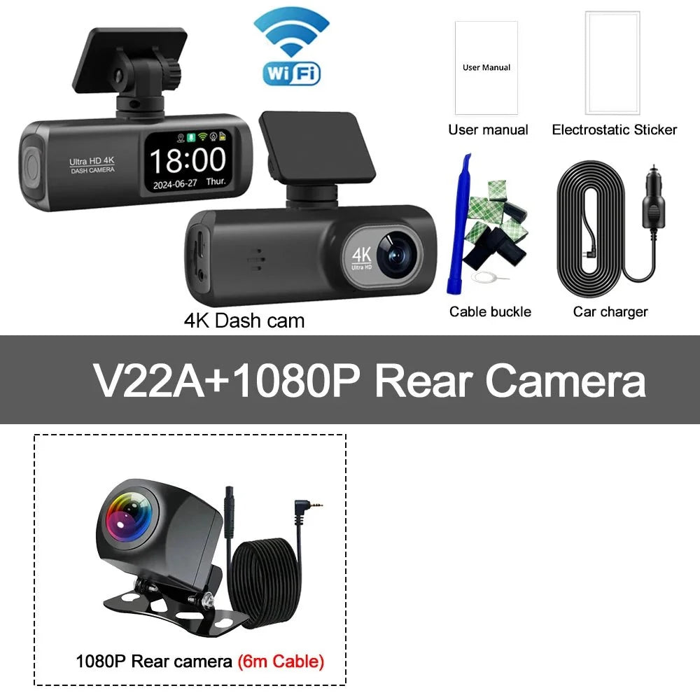 Soam Dash Cam 4K Plus Dual Channel GPS WiFi Front 4K Rear 1080p - stepyours.com