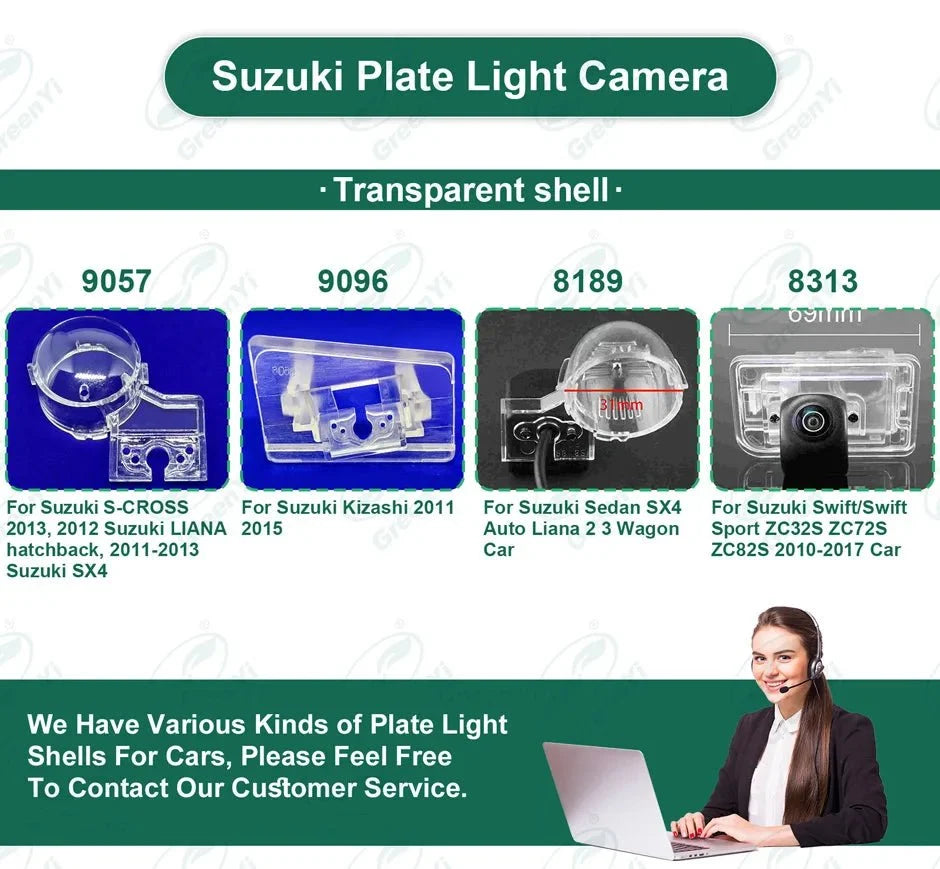 GreenYi Rear View Camera Bracket With License Plate Lights For Suzuki SX4 Liana - stepyours.com